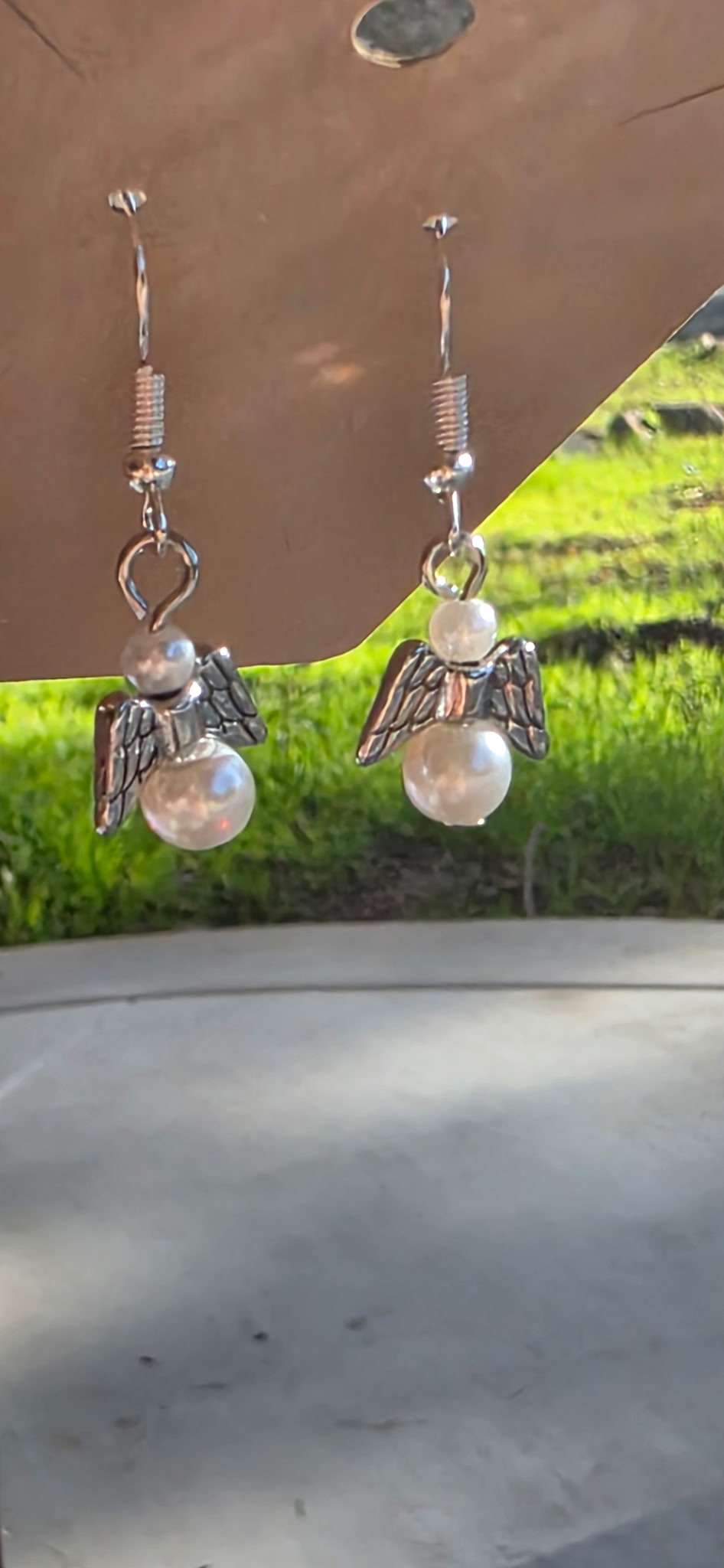Pearl Angel Earrings