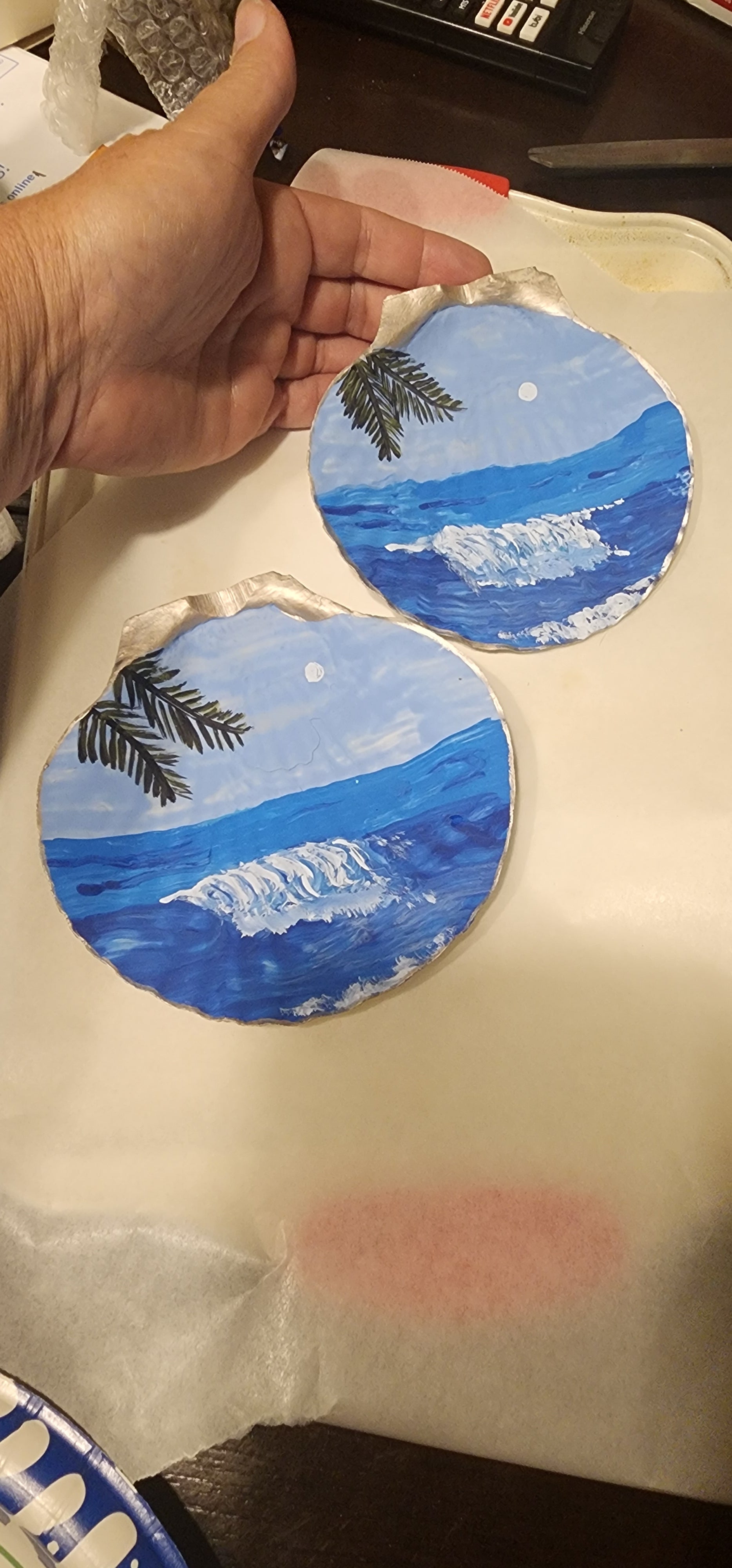 Hand Painted Shell Jewelry Dish