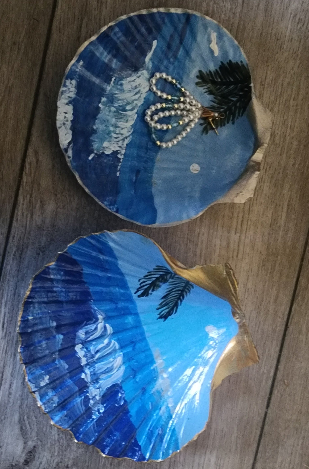 Hand Painted Shell Jewelry Dish