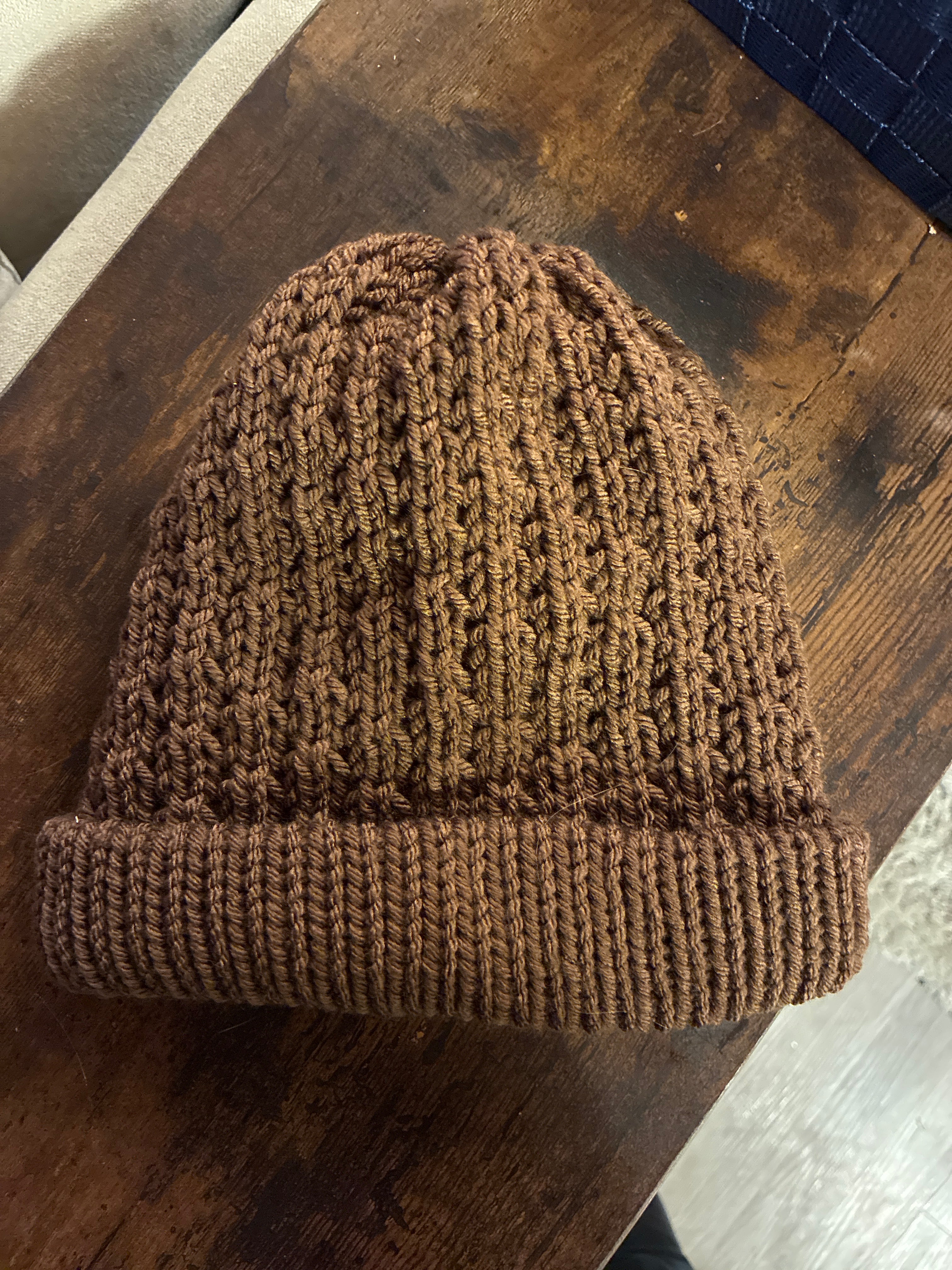 Child Brown Diamond Daisy Beanie