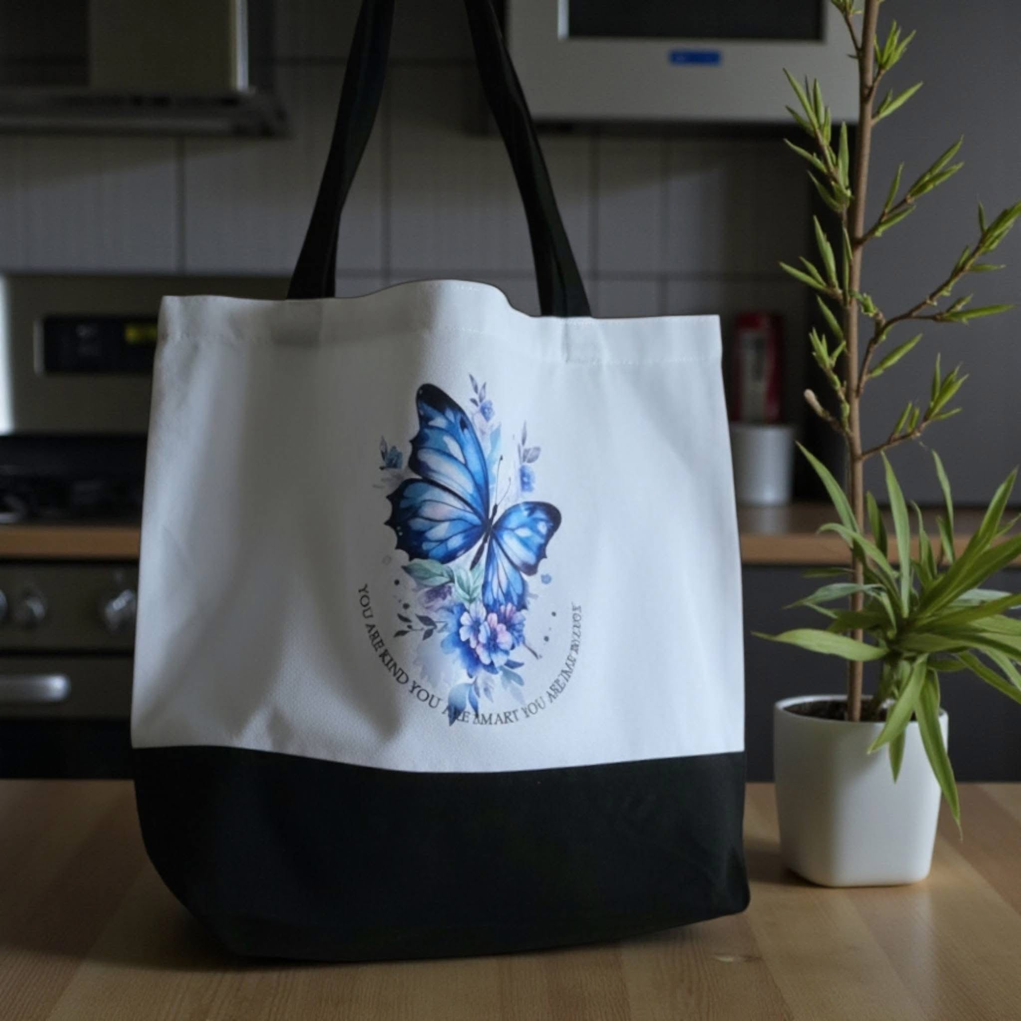 Blue Butterfly Tote Bag