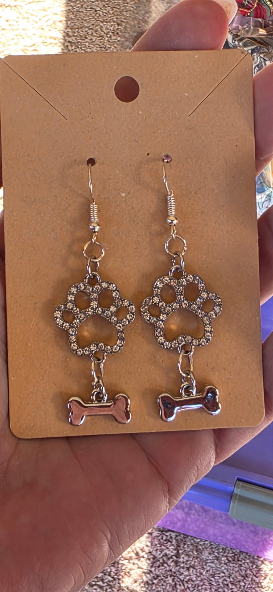 Paw and Bone Earrings
