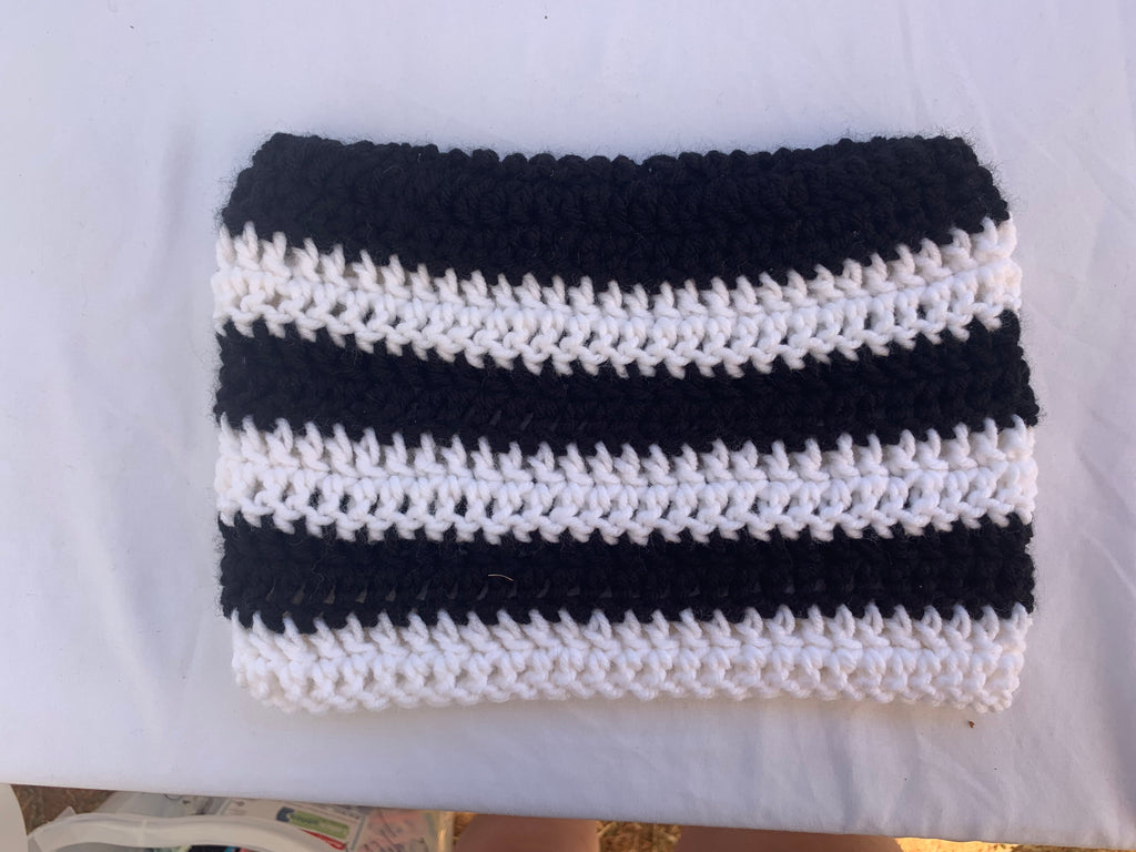 Adult Black and a white Cat Ear Beanie